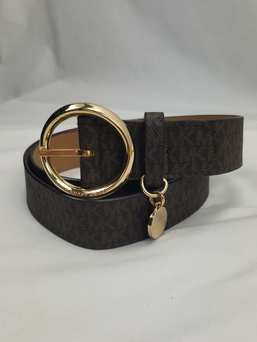 Michael Kors MK Brown Belt with Gold Hardware Women's Size Medium